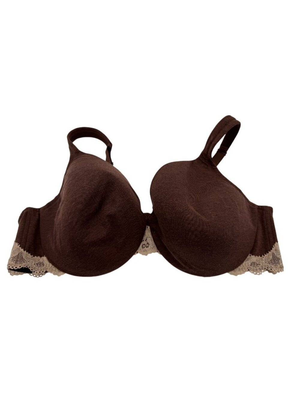 Cacique by Lane Bryant Full Coverage Bra Underwire Brown Cotton Lace Size 46C
